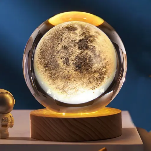 Lampara Esfera de Vidrio - Luna (8cm)