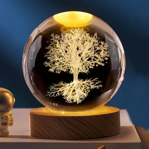 Lampara Esfera de Vidrio - Arbol de la vida (8cm)