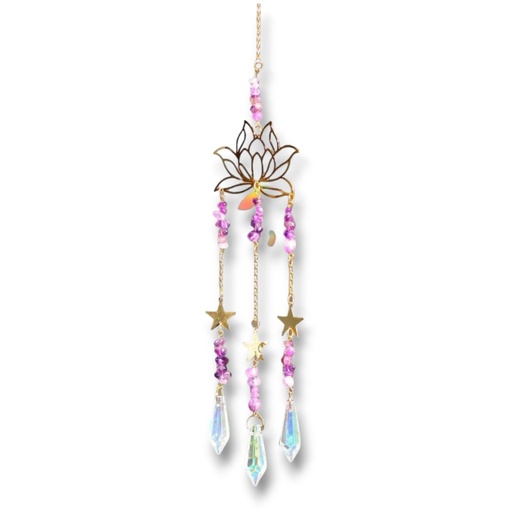 [IMP-072] Colgante de Cristales - Loto de amatistas (45x4cm)