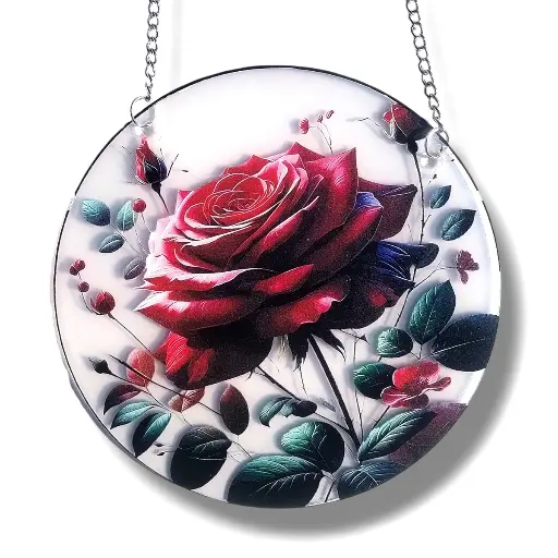 [IMP-098] Colgante Plano de Acrílico 15cm - Rosa