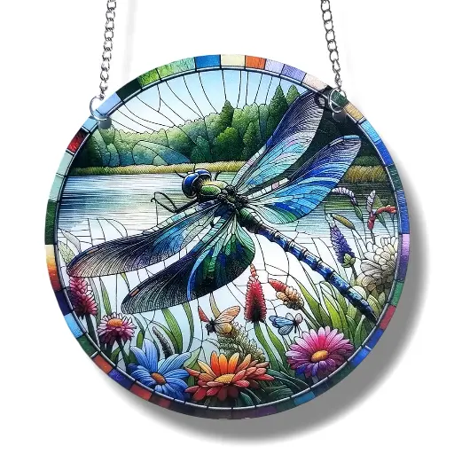 [IMP-094] Colgante Plano de Acrílico 15cm - Libélula