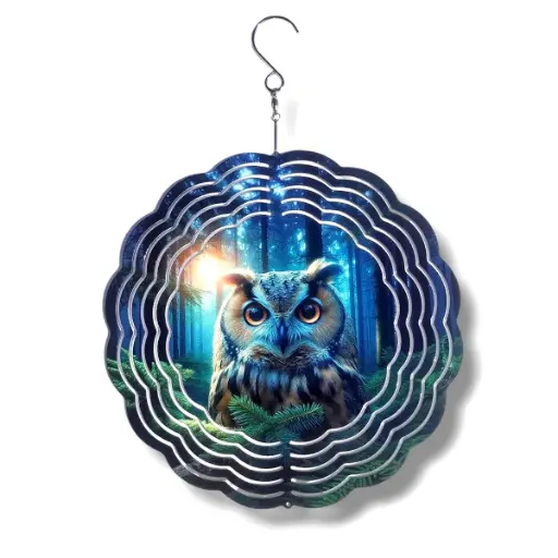 [WINS20-002] Windspinner 20cm NUEVOS - Buho sabiduría (Pintado ambos lados)