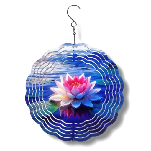 [WINS20-006] Windspinner 20cm NUEVOS - Flor de loto (Pintado ambos lados) 