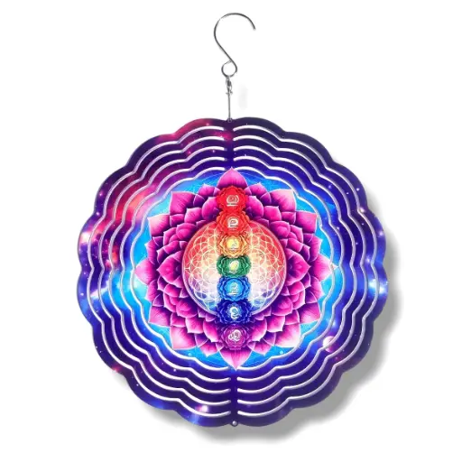 [WINS20-014] Windspinner 20cm NUEVOS - Mandala 7 Chakras (Pintado ambos lados)