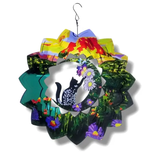 Windspinner Pintado 30cm - Gato en la Naturaleza (Nuevo)