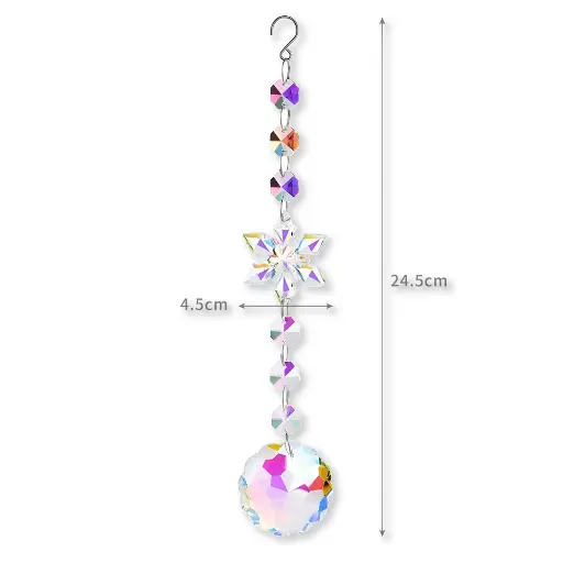 [IMP-033] Colgante Atrapasol - Estrella con Flor redonda Tornasol (20x5cm)