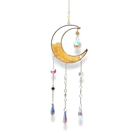 Colgante de Cristales - Luna Semillena Citrino (50x10cm)