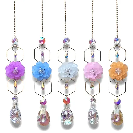 [IMP-039] Colgante Atrapasol - Flor Realista Color surtido (36x5cm)