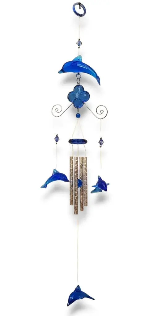 [ONC-048] Llamador de Angeles - Delfines acrilico chico (49x9cm)