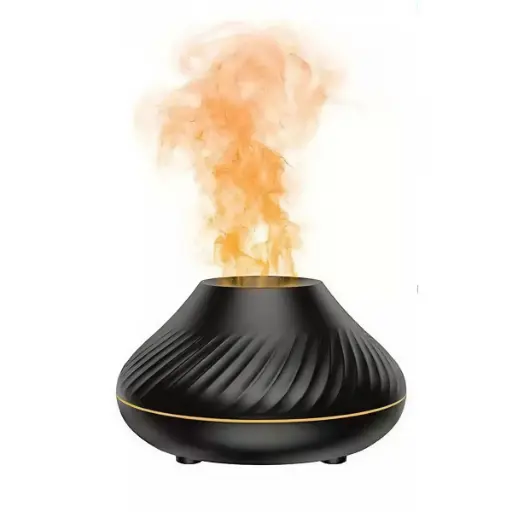 [HUM-016] Humidificador USB Fogata REDONDO (Negro) (Sin filtro - Apto Aceite)
