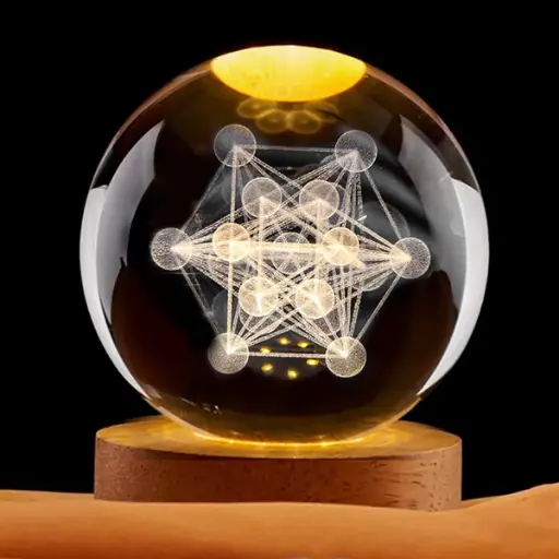 [IMP-228] Lampara Esfera de Vidrio - Cubo Metatrón (6cm)