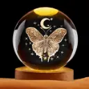 Lamp. Esfera de Vidrio - Mariposa y Luna (6cm)