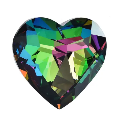 [IMP-189] Atrapasol - Corazon de Vidrio Verde Grande (4,5cm)