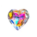 Atrapasol - Corazon de Vidrio Tornasolado mediano (3cm)