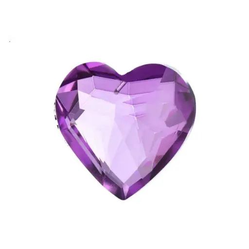 [IMP-192] Atrapasol - Corazon de Vidrio Violeta Mediano (3cm)