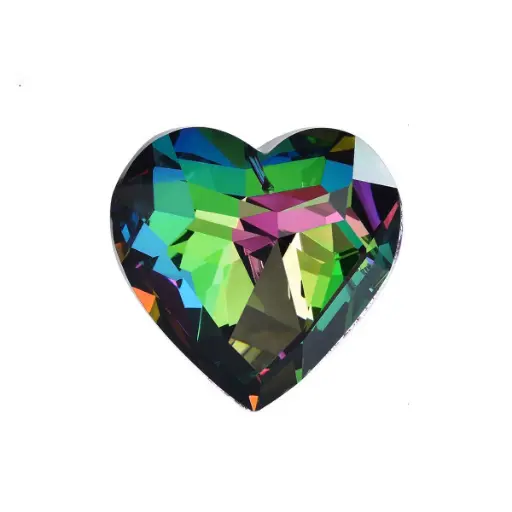 [IMP-190] Atrapasol - Corazon de Vidrio Verde Mediano (3cm)