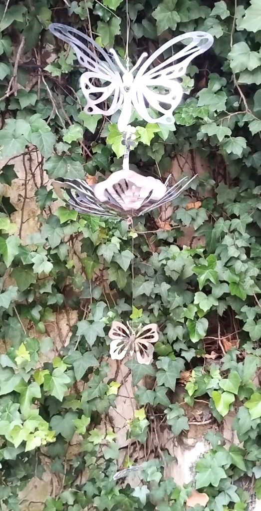 LIQUIDACIÓN 2DA - WindSpinner Premium 20x30cm - Mariposa Tridimensional (Acero Inox.) 