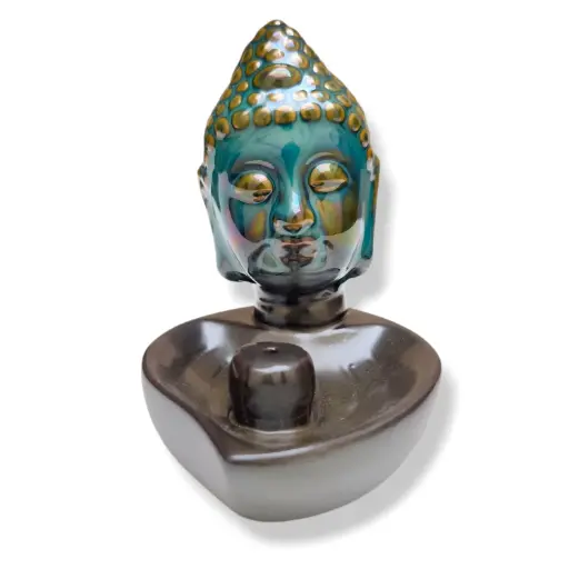 Cascada de humo Cerámica Cabeza Buda (10x7cm)