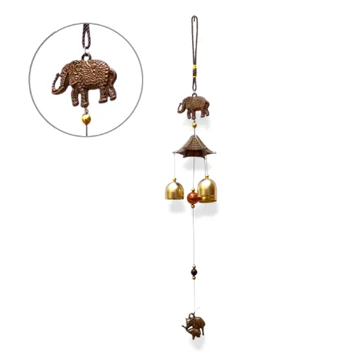 Colgante - Elefante con campanitas (42x6cm)