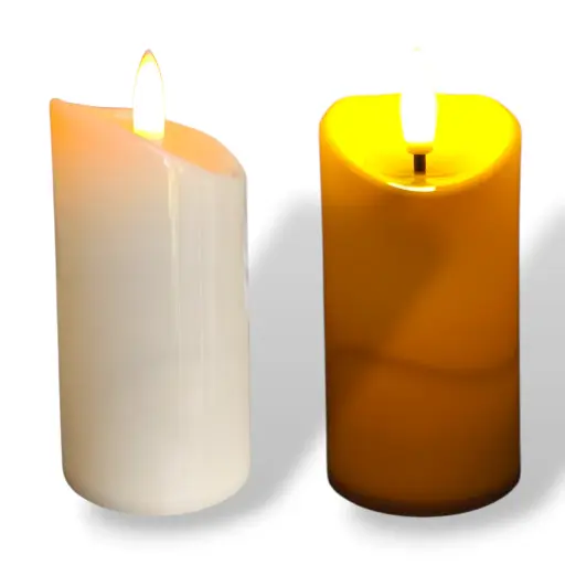 Vela Decorativa - Derretida con Llama tiritante 9,5cm (Pilas incluídas)