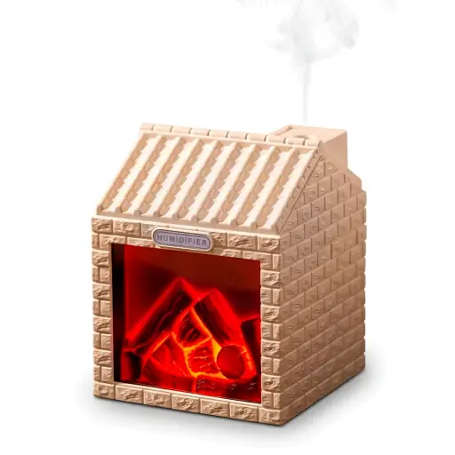 [HUM-023] Humidificador USB Casa con fogata 10,5x8,5cm 