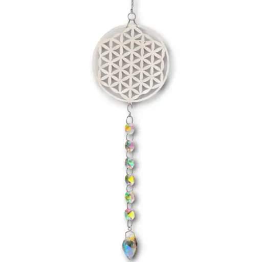 Colgante Atrapasol Tornasol - Flor de la vida (50x10cm)  