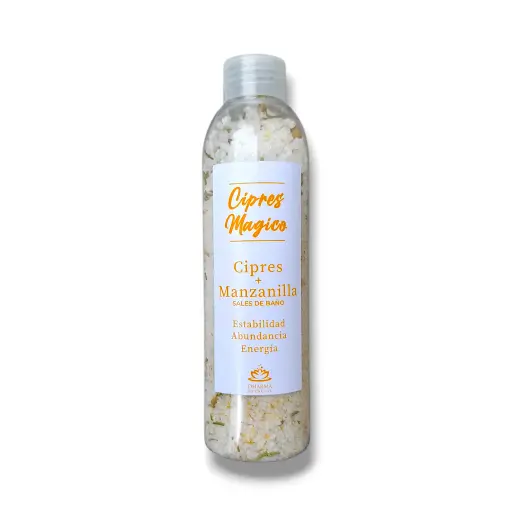 Envase 200ml - Sales de Baño Cipres & Manzanilla (250g)
