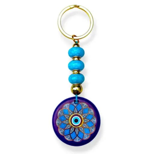 Llavero Circulo Mandala ojo turco (12x4cm)